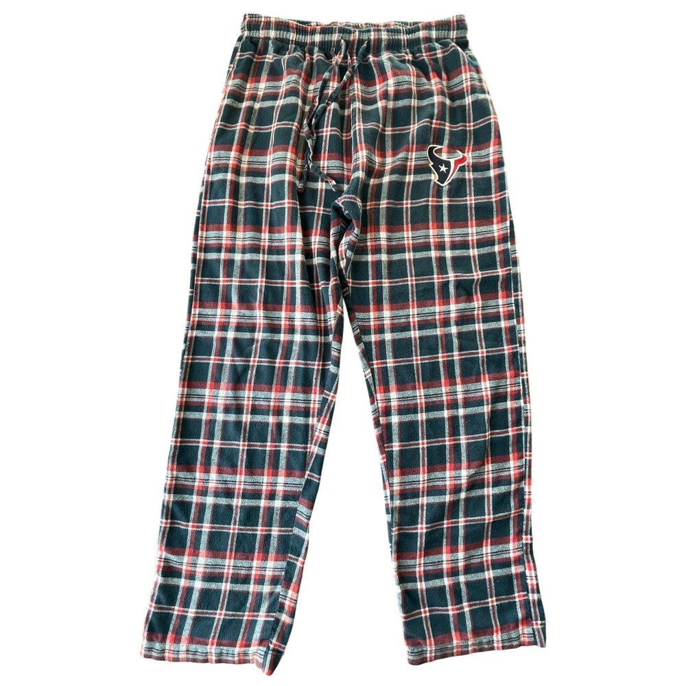 Houston Texans Plaid Flannel Pajama Lounge Pants Mens S Blue Red NFL Sleepwear